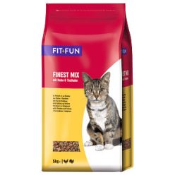   Fit+Fun Finest-Mix Hrană uscată pentru pisici adulte, cu pui și curcan 5 kg