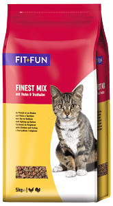 Fit+Fun Finest-Mix Hrană uscată pentru pisici adulte, cu pui și curcan 5 kg