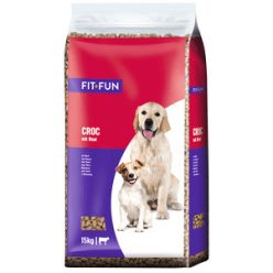  Fit+Fun Croc Hrană uscată pentru câini adulți, cu vită 15 kg