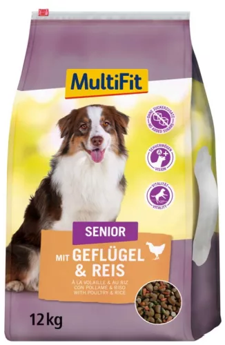 MultiFit Hrană uscată pentru câini seniori, cu păsăre 12 kg