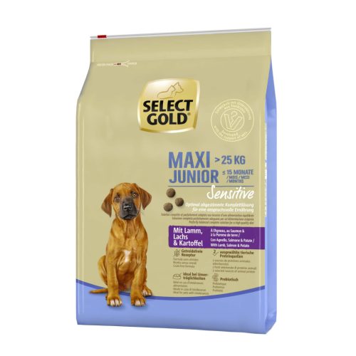 Select Gold Sensitive Maxi Hrană uscată pentru câini juniori, cu miel 4 kg