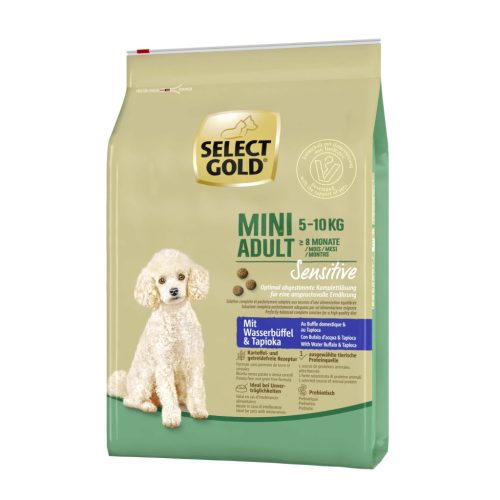 Select Gold Sensitive Mini Hrană uscată pentru câini adulți, cu bivol și tapioca 4 kg