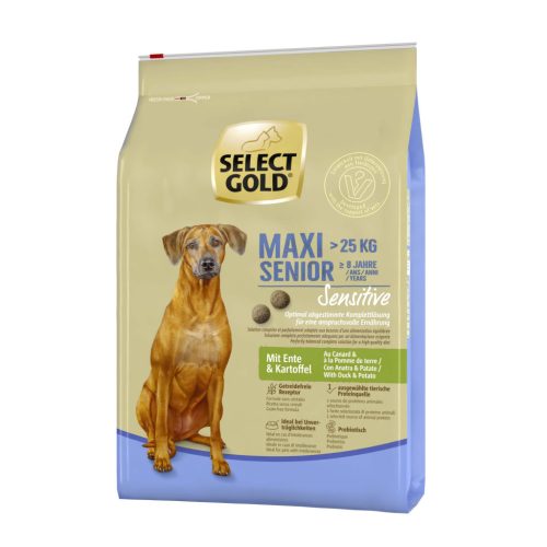 Select Gold Sensitive Maxi Hrană umedă pentru câini seniori, cu rață 4 kg