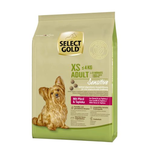 Select Gold Sensitive XS Hrană uscată pentru câini adulți, cu cal și tapioca 1 kg