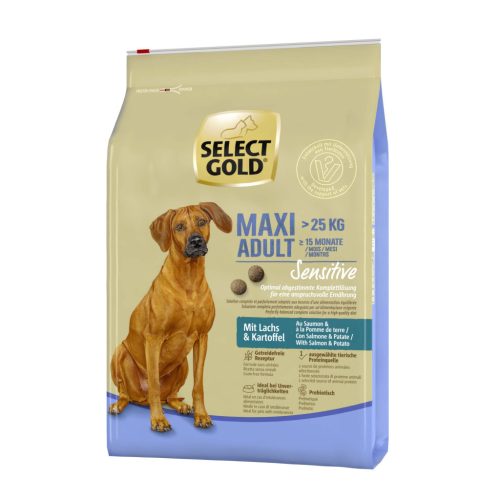 Select Gold Sensitive Maxi Hrană uscată pentru câini adulți, cu somon 4 kg