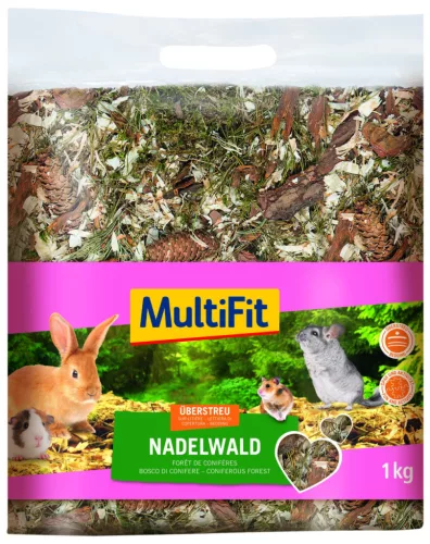 MultiFit Așternut pentru mamifere mici, păduri de conifere cu paie 10L