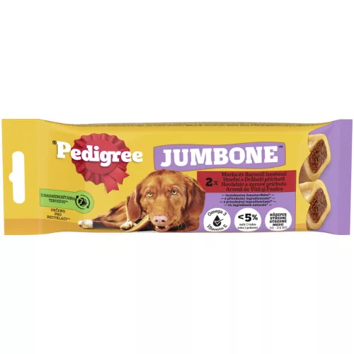 Pedigree Jumbone batoane pentru câini de talie medie, cu aromă de vită și pasăre, 2 buc, 200 g