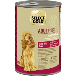   Select Gold Sensitive Hrană umedă pentru câini adulți cu vită și orez 400 g