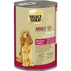   Select Gold Sensitive Hrană umedă pentru câini adulți cu carne de cal și tapioca 400 g