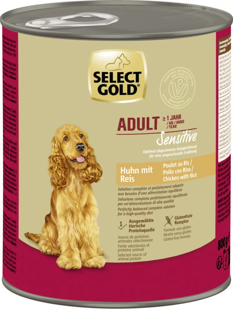 Select Gold Sensitive Hrană umedă pentru câini adulți, cu pu