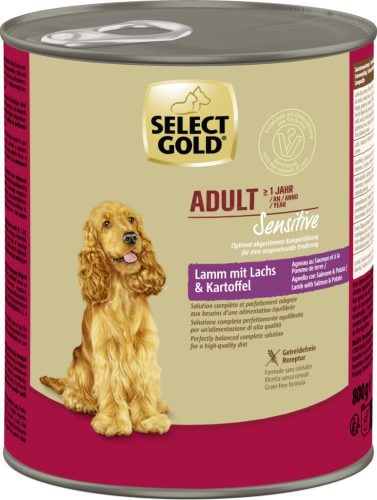 Select Gold Hrană pentru câini sensibili, cu miel și somon 800g