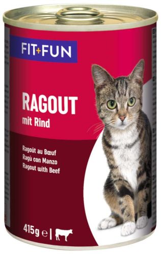 Fit+Fun Ragout Hrană umedă pentru pisici adulte, cu vită 415 g