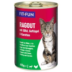   Fit+Fun Ragout Hrană umedă pentru pisici adulte, cu pasăre și vânat 415 g