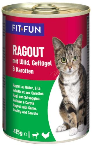 Fit+Fun Ragout Hrană umedă pentru pisici adulte, cu pasăre și vânat 415 g