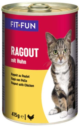 Fit+Fun Ragout Hrană umedă pentru pisici adulte, cu pui 415 g
