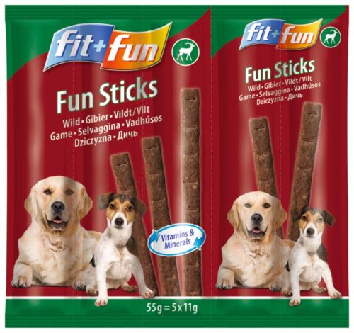 Fit+Fun Sticks Recompensă pentru câini, cu vânat 55 g