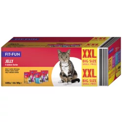   Fit+Fun Jelly Multipack XXL Hrană umedă pentru pisici în jeleu 44 x 100 g