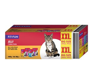 Fit+Fun Jelly Multipack XXL Hrană umedă pentru pisici în jeleu 44 x 100 g