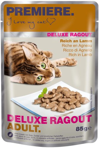 Premiere Deluxe Ragout Hrană pentru pisici adulte cu miel 85 g