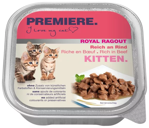Premiere Royal Ragout Hrană pentru puii de pisică cu vită 100 g