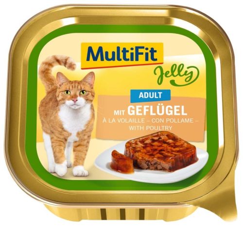 MultiFit Jelly Hrană pentru pisici adulte, cu pasăre 100g