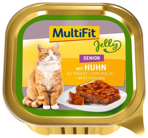 MultiFit Jelly Hrană pentru pisici senior, cu pui 100g