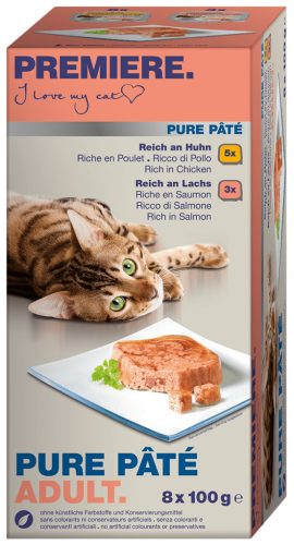 Premiere Petit Hrană pentru pisici adulte cu pui si somon 8 x 100 g