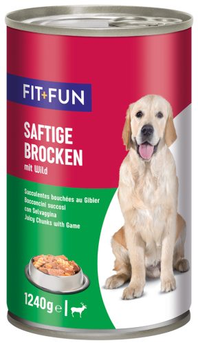 Fit+Fun Ragout Hrană umedă pentru câini adulți, cu carne de vânat 1240 g