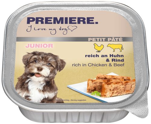 Premiere Petit Hrană umedă pentru câini tineri, cu pui și vită 150 g