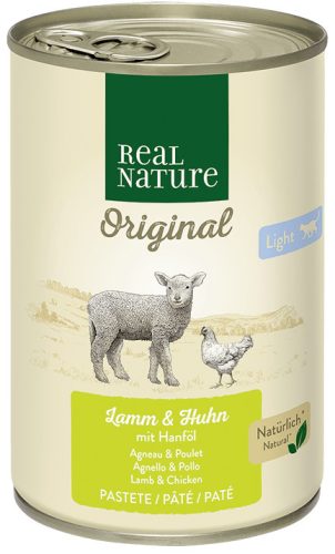 Real Nature Original Hrană pentru pisici, cu miel și pui 400g