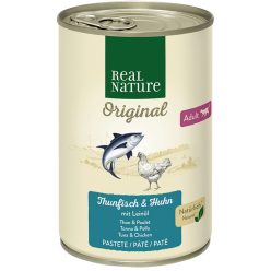   Real Nature Original Hrană pentru pisici adulte, cu ton și pui 400g