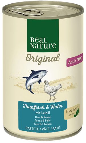 Real Nature Original Hrană pentru pisici adulte, cu ton și pui 400g