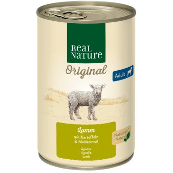 Real Nature Hrană pentru câini adulți cu miel 400 g
