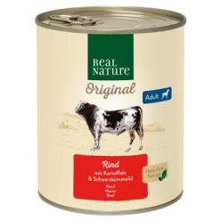   Real Nature Original Hrană umedă pentru câini adulți, cu vită și cartofi 800 g