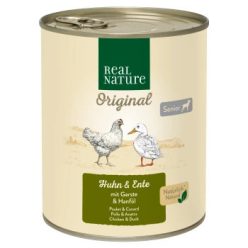   Real Nature Original Hrană umedă pentru câini seniori, cu pui și rață 800 g