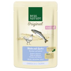   Real Nature Original Hrană pentru pisici, cu pui și somon 85g