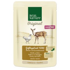   Real Nature Original Hrană pentru pisici adulte, cu ragu, vânat și pasăre 85g