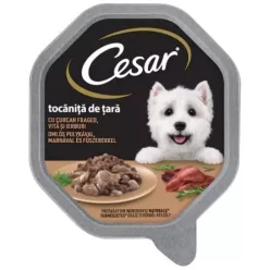   Cesar Hrană umedă pentru câini adulți cu curcan și vită 150 g