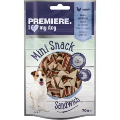    Premiere Mini Sandwich Recompense pentru câini adulți cu pui și pește 70 g