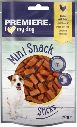 Premiere Mini Sticks Recompense pentru câini adulți cu pui și orez 70 g