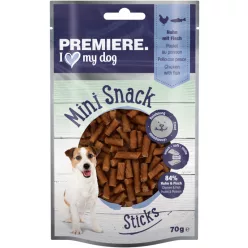   Premiere Mini Sticks Recompense pentru câini cu pui și pește 70 g