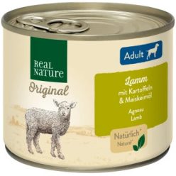   Real Nature Original Hrană umedă pentru câini adulți, cu miel și cartof 200 g