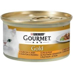   Gourmet Gold Hrană umedă pentru pisici, cu pui și ficat în sos 85 g