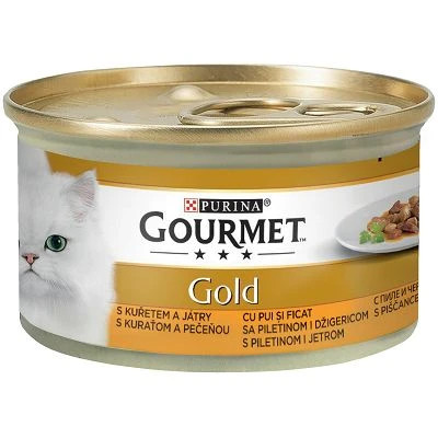 Gourmet Gold Hrană umedă pentru pisici, cu pui și ficat în sos 85 g