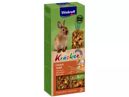 Vitakraft Kräcker Batoane pentru iepuri pitici cu miere și speltă 2 buc.