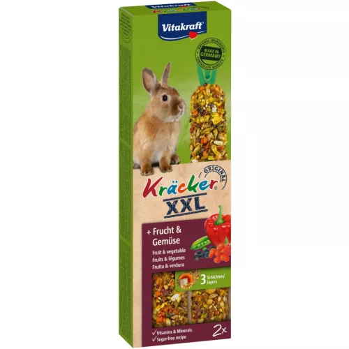 Vitakraft Kräcker Batoane pentru iepuri pitici cu fructe și legume XXL 2 buc.