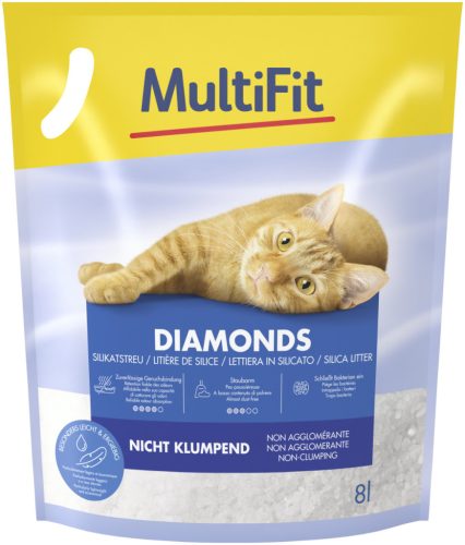 MultiFit Diamonds Așternut din silicat pentru pisici 3,4 kg