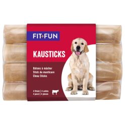   Fit+Fun Batoane de mestecat pentru câini, piele crudă de vită 130g