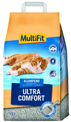 MultiFit Ultra Comfort Așternut aglomerant pentru pisici 15L