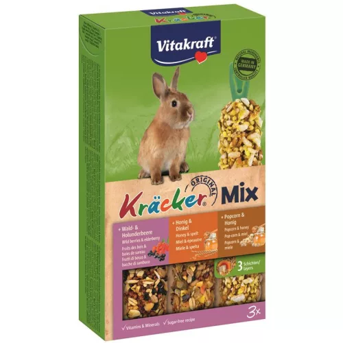 Vitakraft Kracker Batoane pentru iepuri cu fructe de pădure, miere și porumb 3 buc.
